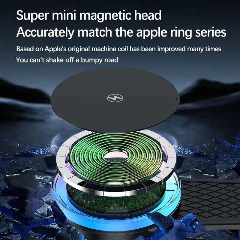 CarzHive MagSafe RGB 
Wireless Car Charger — 
15W Fast Charging