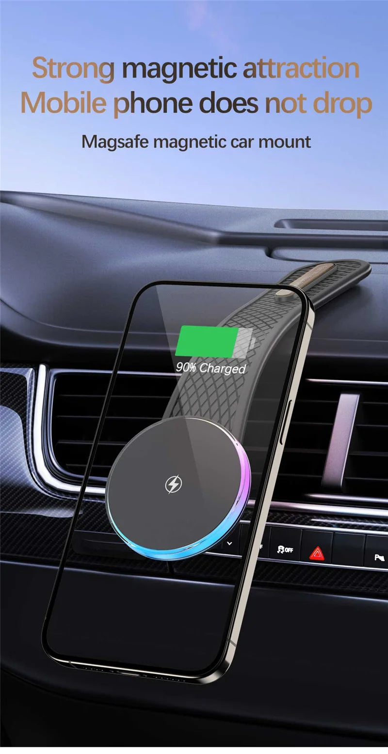 CarzHive MagSafe RGB 
Wireless Car Charger — 
15W Fast Charging